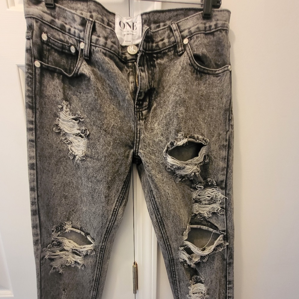 One Teaspoon black distressed jeans